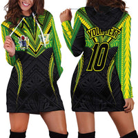 Custom Cook Islands Rugby Hoodie Dress Tatau Art Sport Style Black Color LT03 - Polynesian Pride
