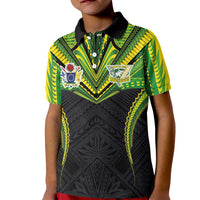 Custom Cook Islands Rugby Kid Polo Shirt Tatau Art Sport Style Black Color LT03 Kid Black - Polynesian Pride