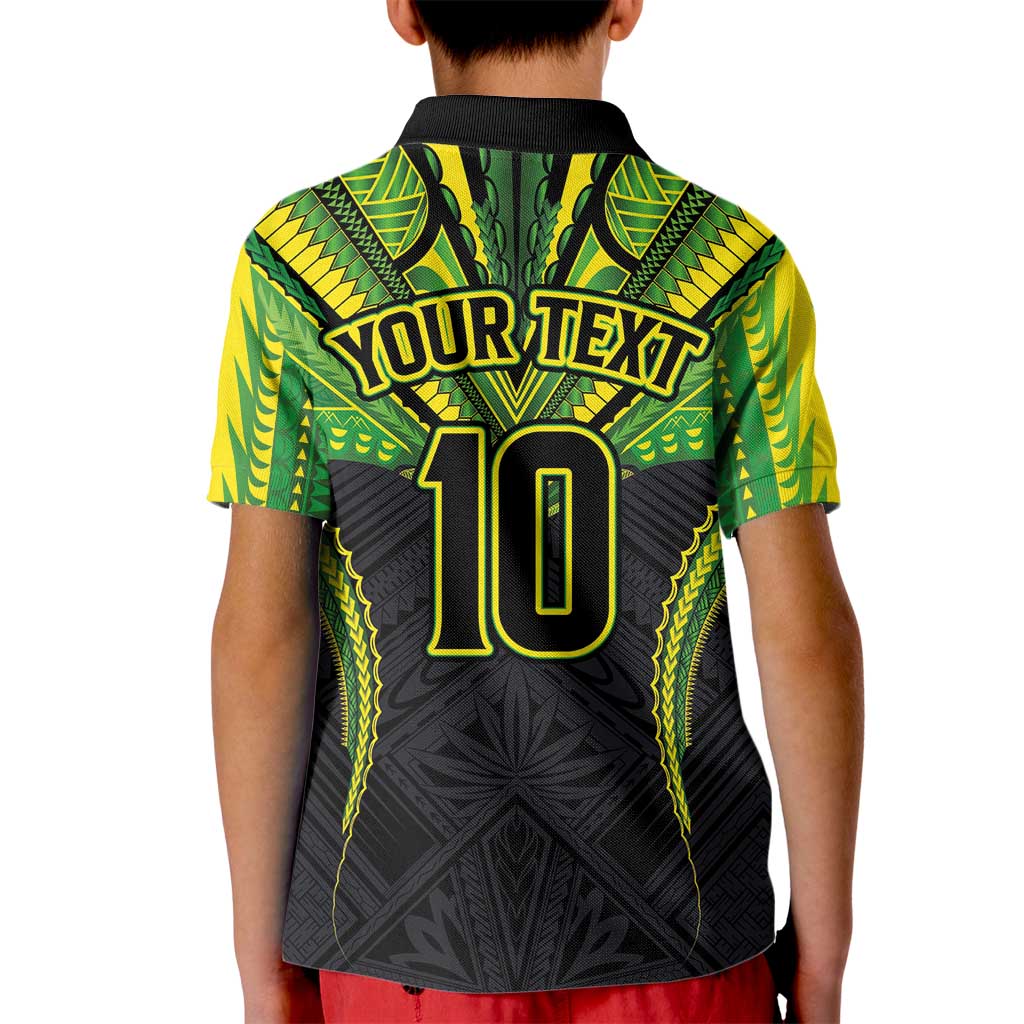 Custom Cook Islands Rugby Kid Polo Shirt Tatau Art Sport Style Black Color LT03 - Polynesian Pride