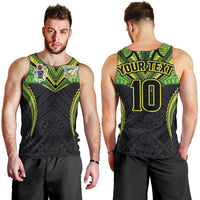 Custom Cook Islands Rugby Men Tank Top Tatau Art Sport Style Black Color