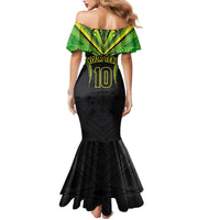 Custom Cook Islands Rugby Mermaid Dress Tatau Art Sport Style Black Color LT03 - Polynesian Pride