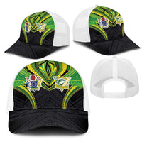 Cook Islands Rugby Mesh Trucker Cap Tatau Art Sport Style Black Color