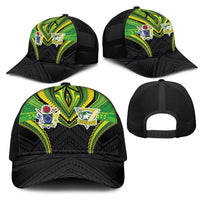 Cook Islands Rugby Mesh Trucker Cap Tatau Art Sport Style Black Color