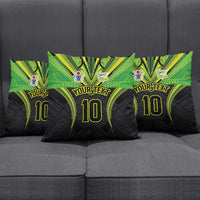 Custom Cook Islands Rugby Pillow Cover Tatau Art Sport Style Black Color