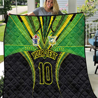 Custom Cook Islands Rugby Quilt Tatau Art Sport Style Black Color LT03 Black - Polynesian Pride