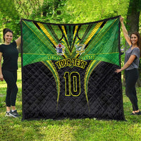 Custom Cook Islands Rugby Quilt Tatau Art Sport Style Black Color LT03 - Polynesian Pride