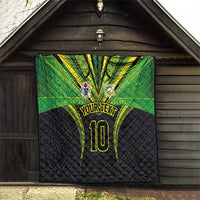 Custom Cook Islands Rugby Quilt Tatau Art Sport Style Black Color LT03 - Polynesian Pride