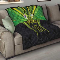 Custom Cook Islands Rugby Quilt Tatau Art Sport Style Black Color LT03 - Polynesian Pride