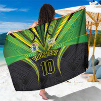 Custom Cook Islands Rugby Sarong Tatau Art Sport Style Black Color LT03 One Size 44 x 66 inches Black - Polynesian Pride