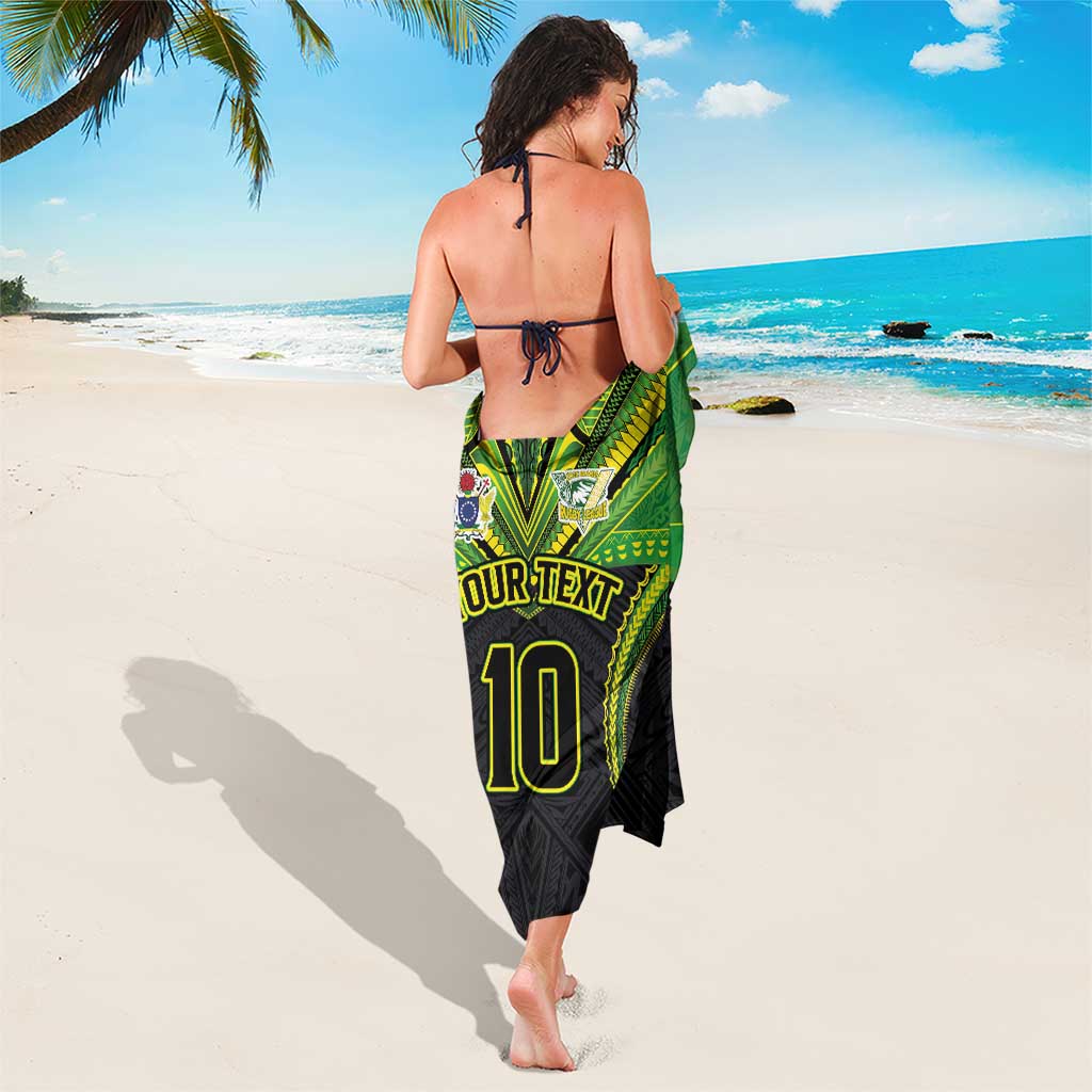 Custom Cook Islands Rugby Sarong Tatau Art Sport Style Black Color LT03 - Polynesian Pride