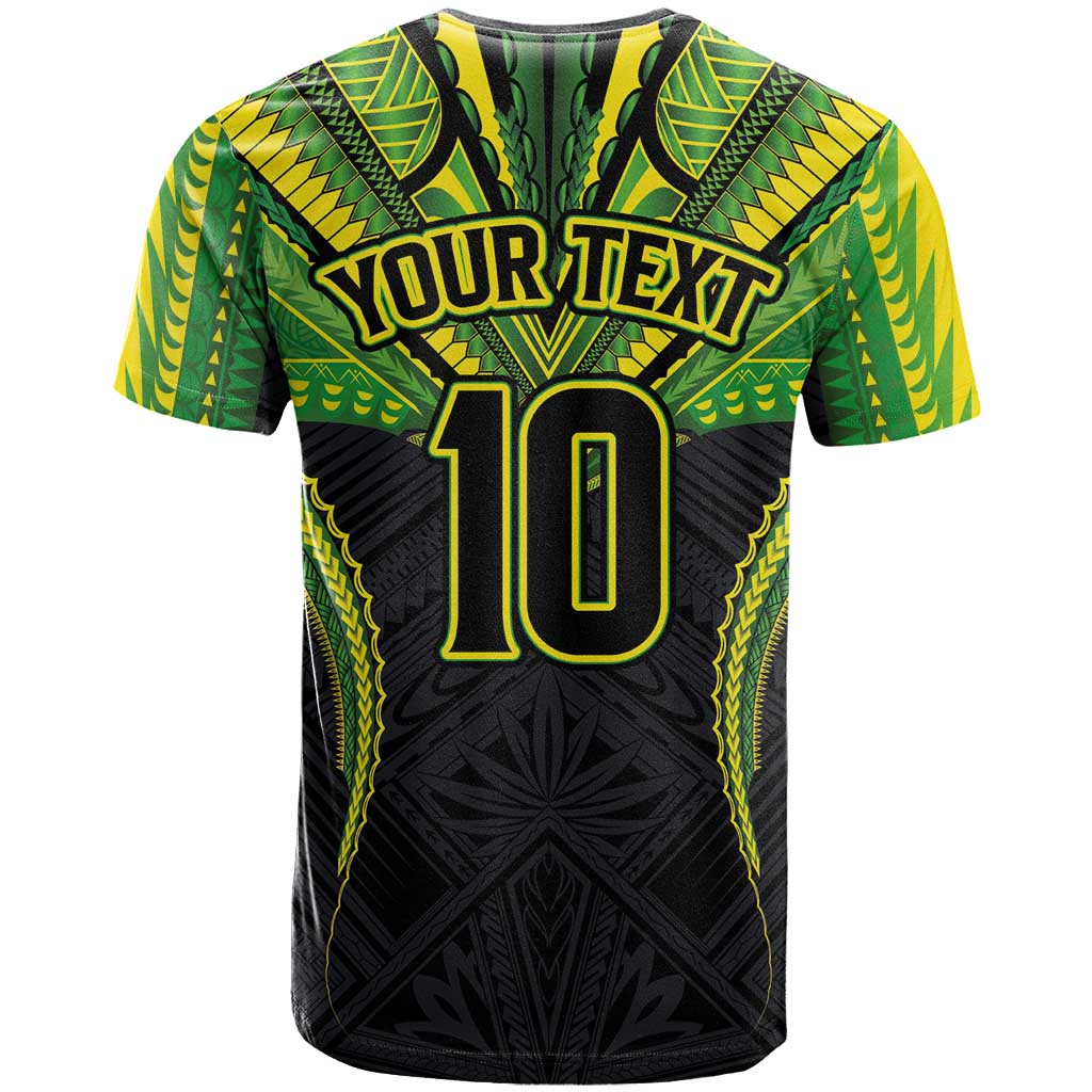 Custom Cook Islands Rugby T Shirt Tatau Art Sport Style Black Color