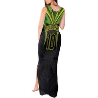 Custom Cook Islands Rugby Tank Maxi Dress Tatau Art Sport Style Black Color LT03 - Polynesian Pride
