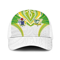 Cook Islands Rugby Baseball Net Cap Tatau Art Sport Style White Color