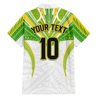 Custom Cook Islands Rugby Family Matching Off Shoulder Maxi Dress and Hawaiian Shirt Tatau Art Sport Style White Color LT03 - Polynesian Pride