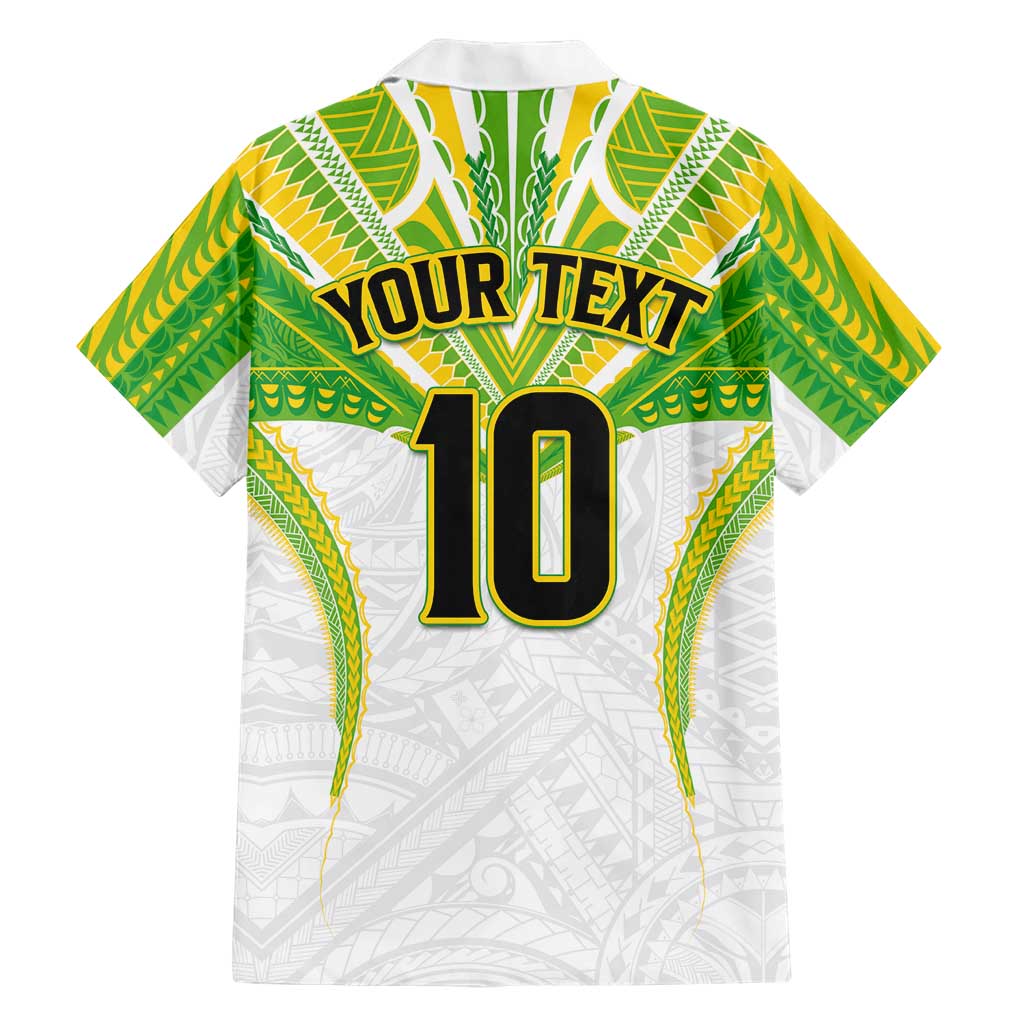 Custom Cook Islands Rugby Family Matching Off Shoulder Short Dress and Hawaiian Shirt Tatau Art Sport Style White Color LT03 - Polynesian Pride