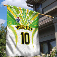 Custom Cook Islands Rugby Garden Flag Tatau Art Sport Style White Color