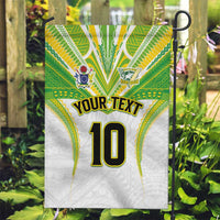 Custom Cook Islands Rugby Garden Flag Tatau Art Sport Style White Color