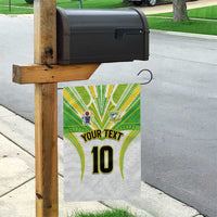 Custom Cook Islands Rugby Garden Flag Tatau Art Sport Style White Color