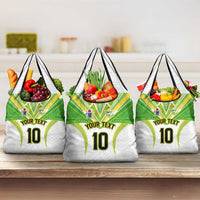 Custom Cook Islands Rugby Grocery Bag Tatau Art Sport Style White Color