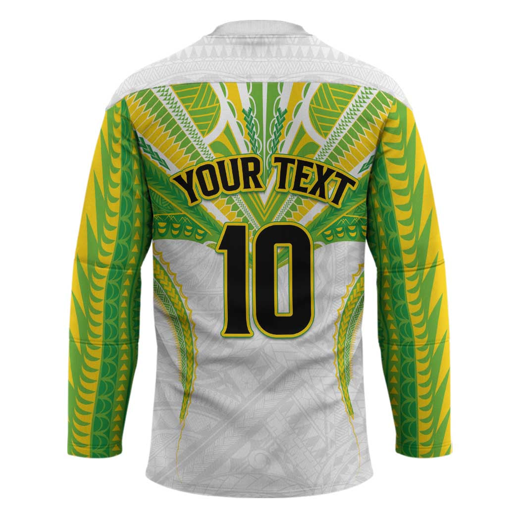 Custom Cook Islands Rugby Hockey Jersey Tatau Art Sport Style White Color