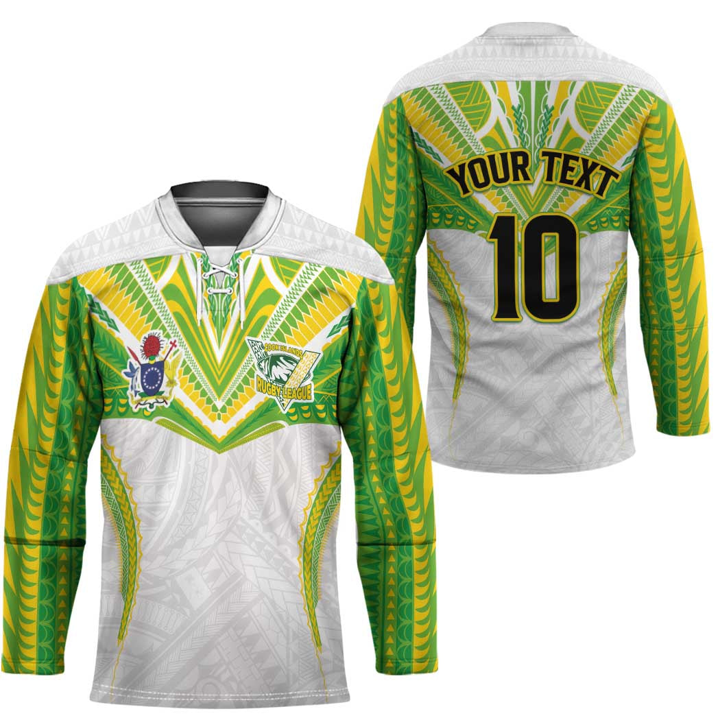 Custom Cook Islands Rugby Hockey Jersey Tatau Art Sport Style White Color