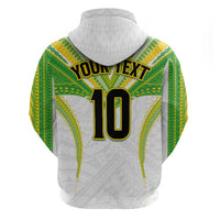 Custom Cook Islands Rugby Hoodie Tatau Art Sport Style White Color