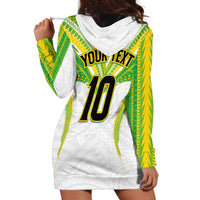 Custom Cook Islands Rugby Hoodie Dress Tatau Art Sport Style White Color LT03 - Polynesian Pride