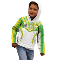 Custom Cook Islands Rugby Kid Hoodie Tatau Art Sport Style White Color LT03 - Polynesian Pride