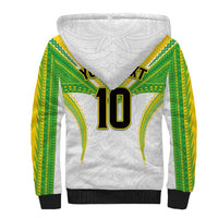 Custom Cook Islands Rugby Sherpa Hoodie Tatau Art Sport Style White Color LT03 - Polynesian Pride