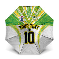 Custom Cook Islands Rugby Umbrella Tatau Art Sport Style White Color