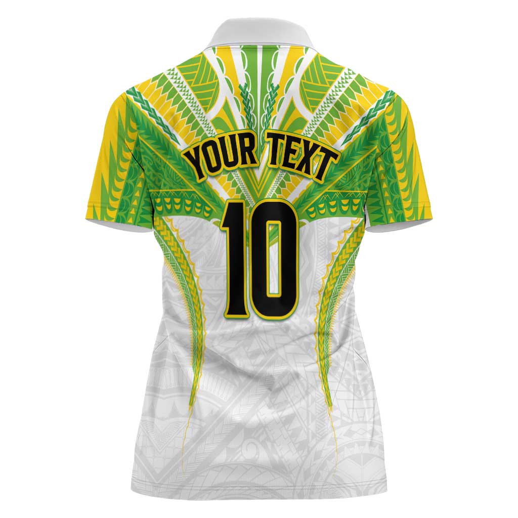 Custom Cook Islands Rugby Women Polo Shirt Tatau Art Sport Style White Color LT03 - Polynesian Pride