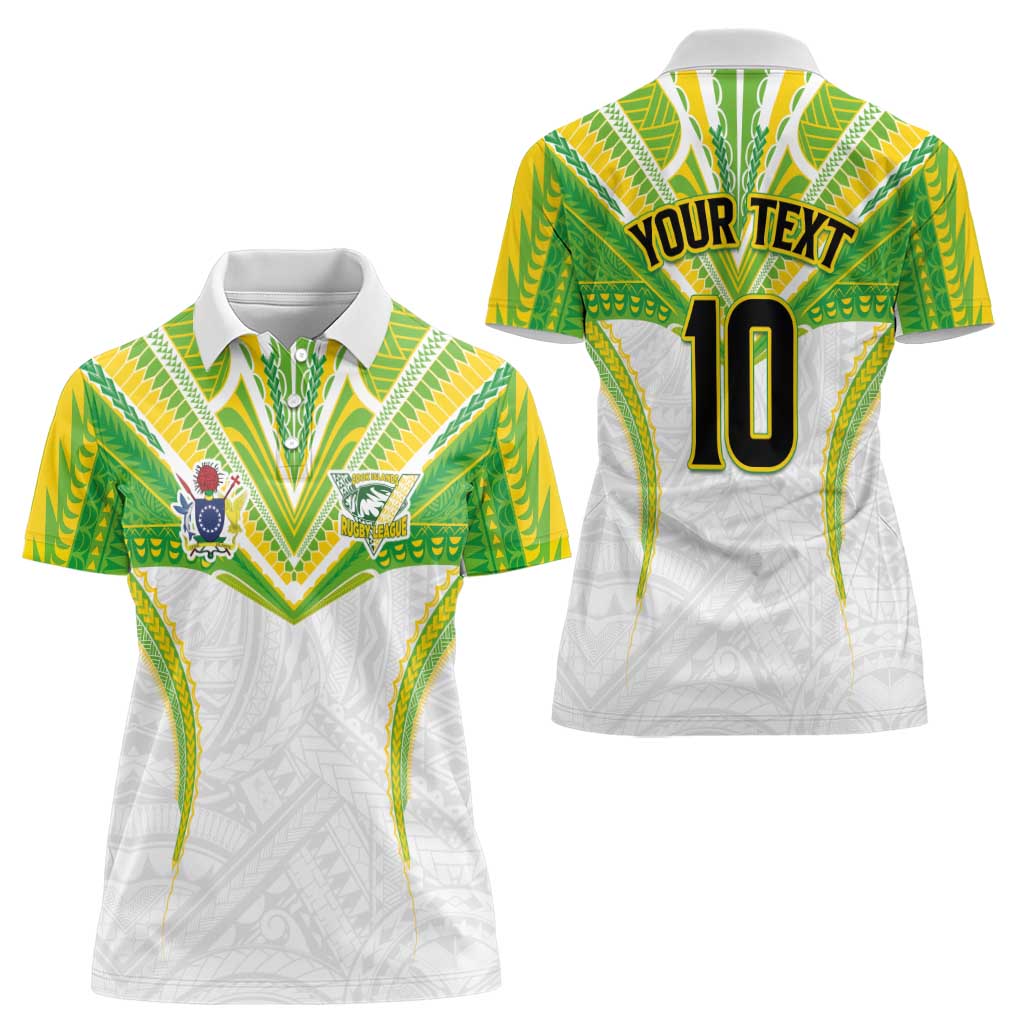 Custom Cook Islands Rugby Women Polo Shirt Tatau Art Sport Style White Color LT03 - Polynesian Pride