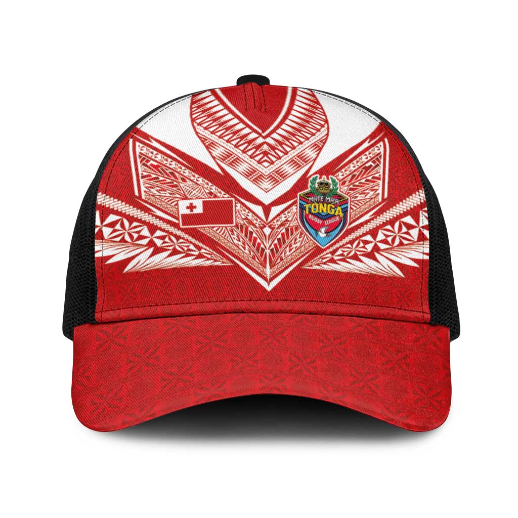Tonga Rugby Baseball Net Cap Ngatu Motifs and Pacific Patterns