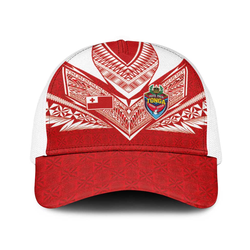 Tonga Rugby Baseball Net Cap Ngatu Motifs and Pacific Patterns