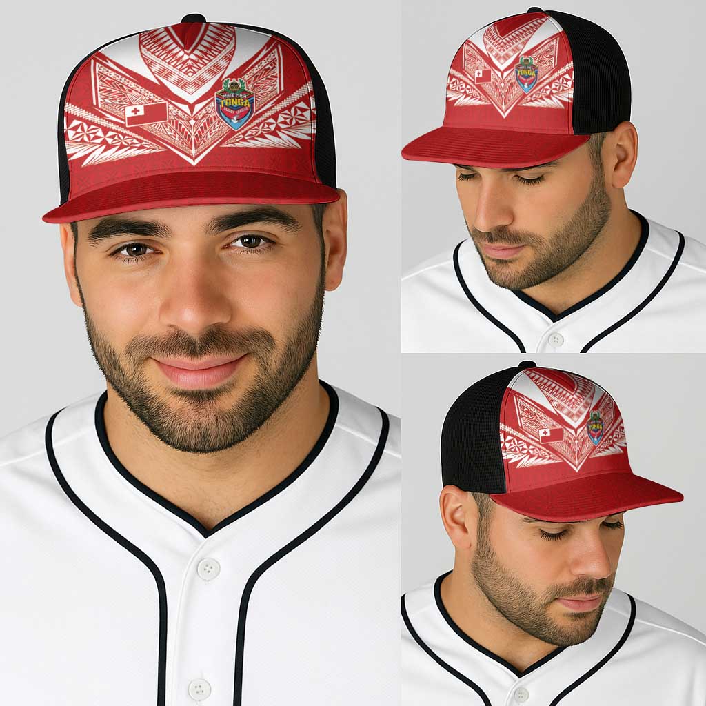 Tonga Rugby Baseball Net Cap Ngatu Motifs and Pacific Patterns