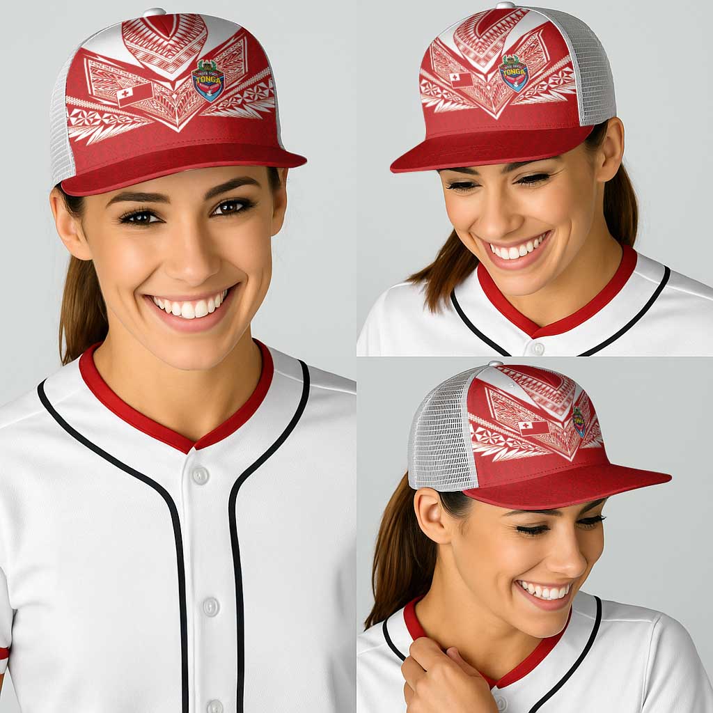 Tonga Rugby Baseball Net Cap Ngatu Motifs and Pacific Patterns