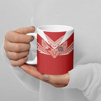 Custom Tonga Rugby Ceramic Mug Ngatu Motifs and Pacific Patterns