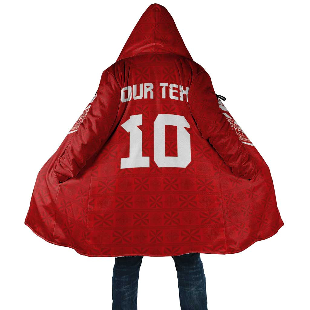 Custom Tonga Rugby Cloak Ngatu Motifs and Pacific Patterns