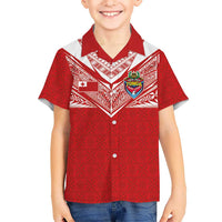 Custom Tonga Rugby Kid Hawaiian Shirt Ngatu Motifs and Pacific Patterns