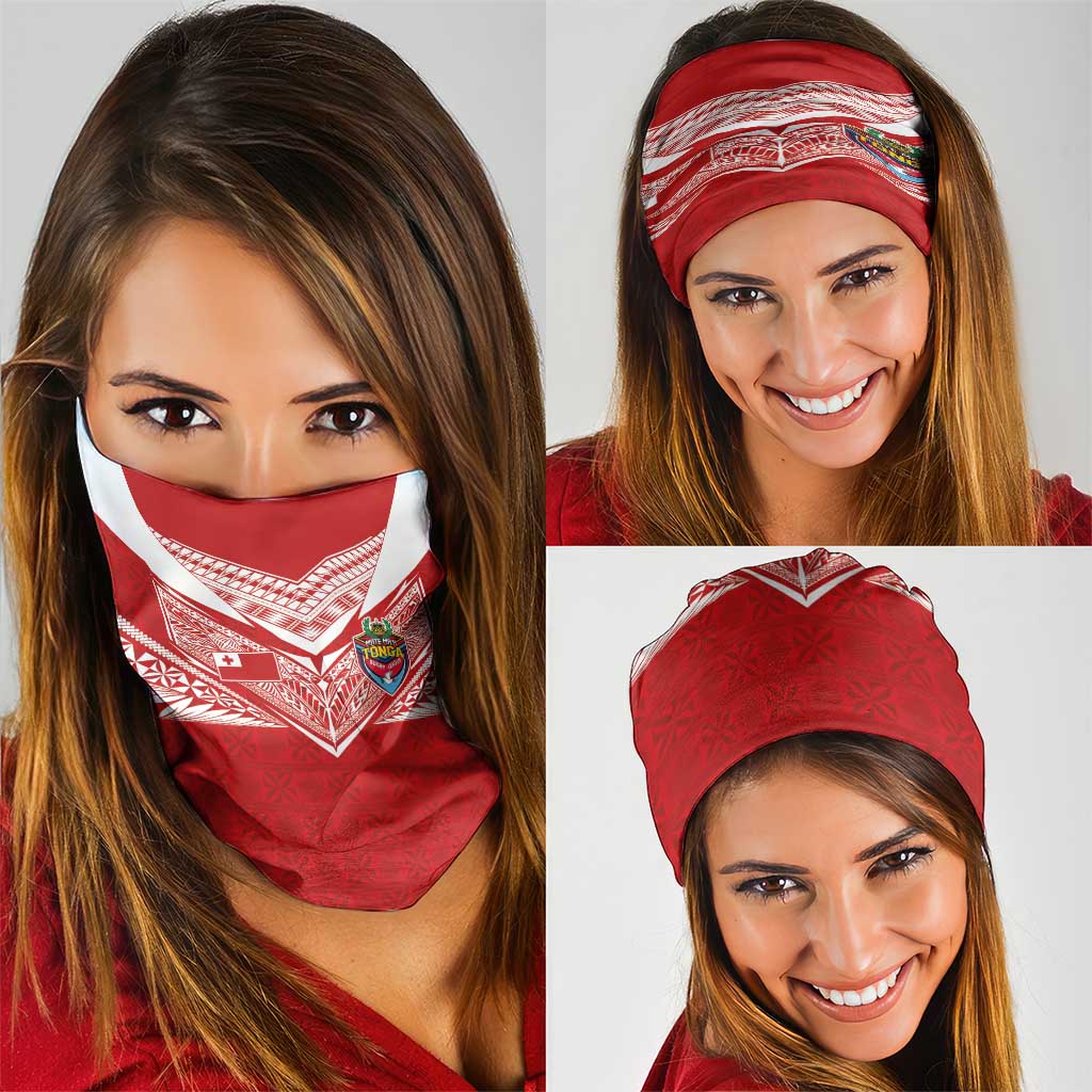 Tonga Rugby Neck Gaiter Ngatu Motifs and Pacific Patterns