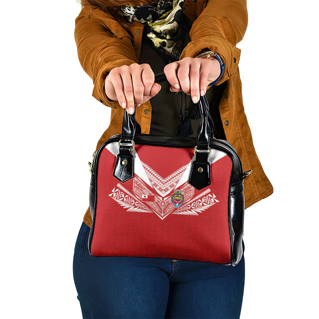 Tonga Rugby Shoulder Handbag Ngatu Motifs and Pacific Patterns