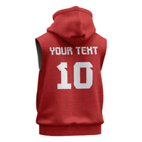 Custom Tonga Rugby Sleeveless Hoodie Ngatu Motifs and Pacific Patterns LT03 - Polynesian Pride