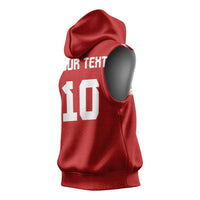 Custom Tonga Rugby Sleeveless Hoodie Ngatu Motifs and Pacific Patterns LT03 - Polynesian Pride