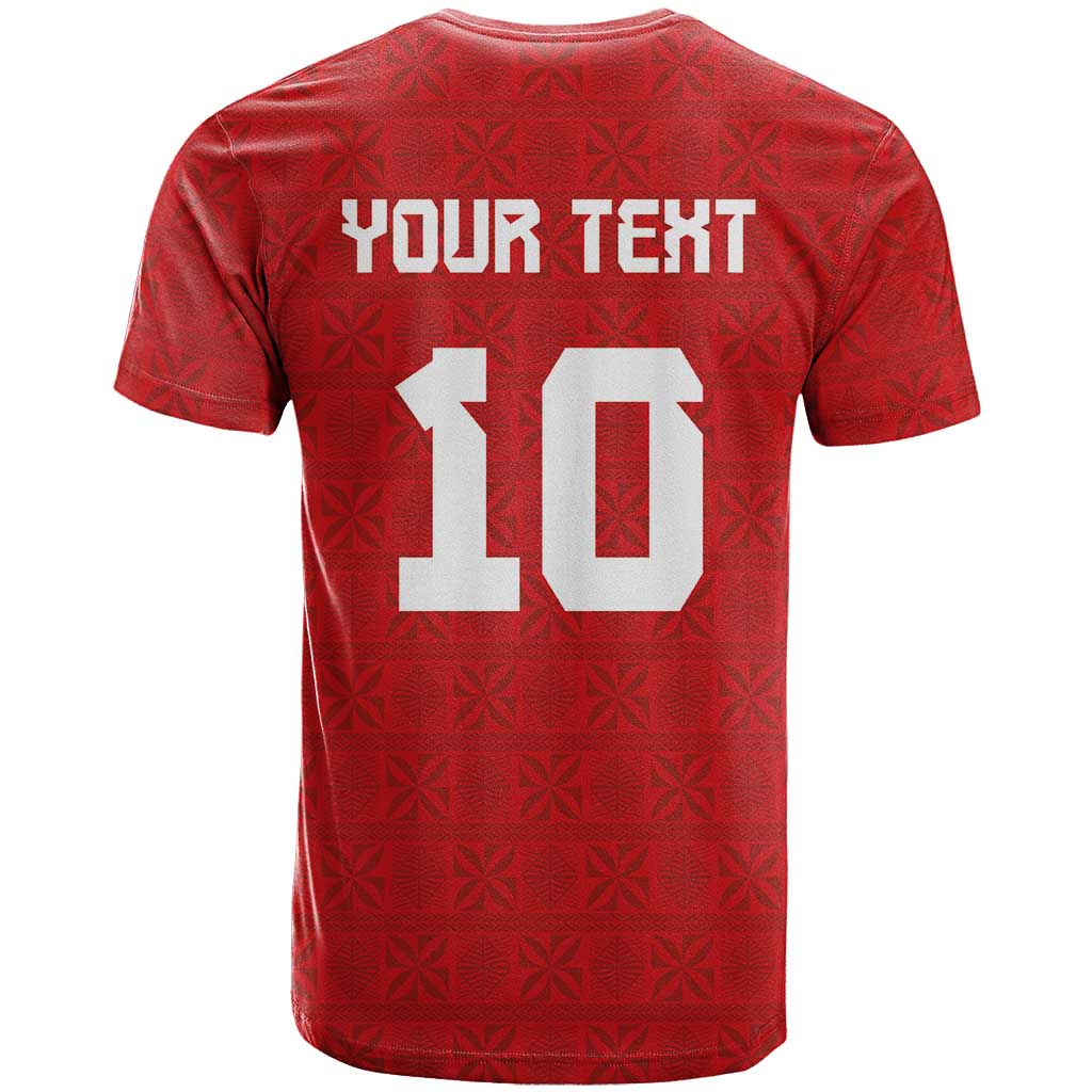 Custom Tonga Rugby T Shirt Ngatu Motifs and Pacific Patterns