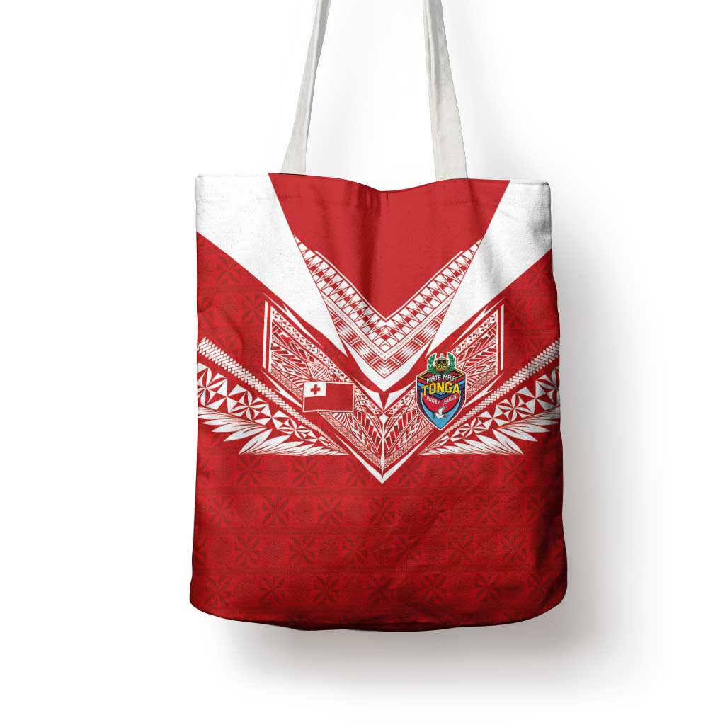 Tonga Rugby Tote Bag Ngatu Motifs and Pacific Patterns