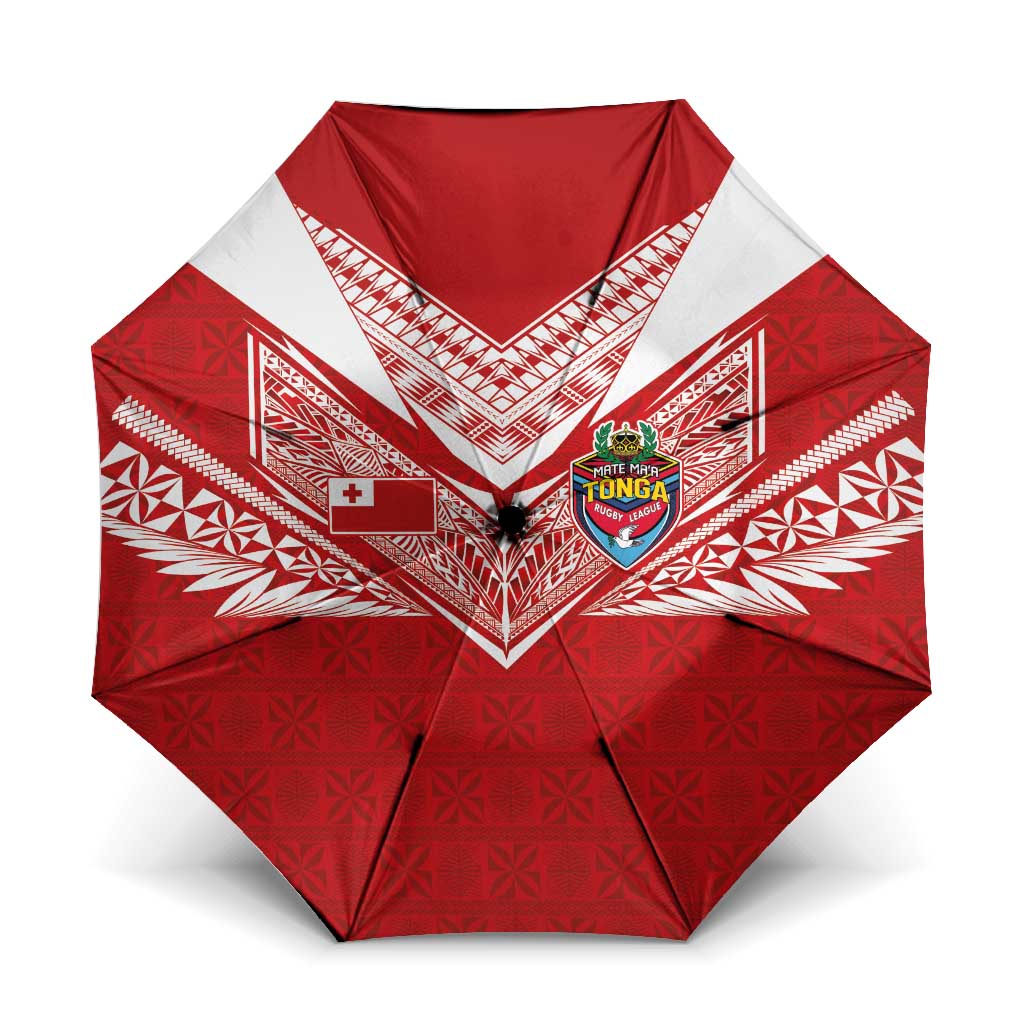 Tonga Rugby Umbrella Ngatu Motifs and Pacific Patterns