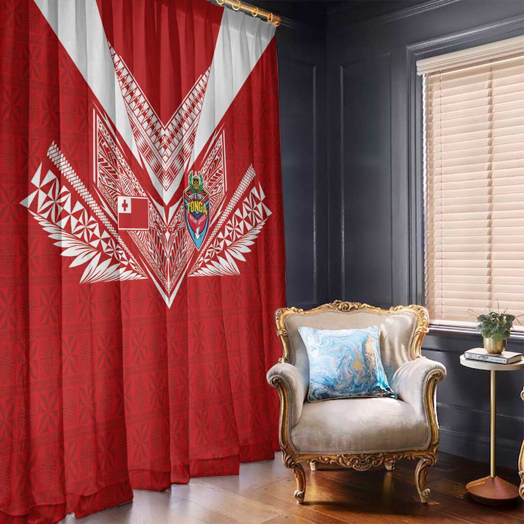 Tonga Rugby Window Curtain Ngatu Motifs and Pacific Patterns