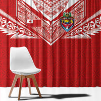 Tonga Rugby Window Curtain Ngatu Motifs and Pacific Patterns