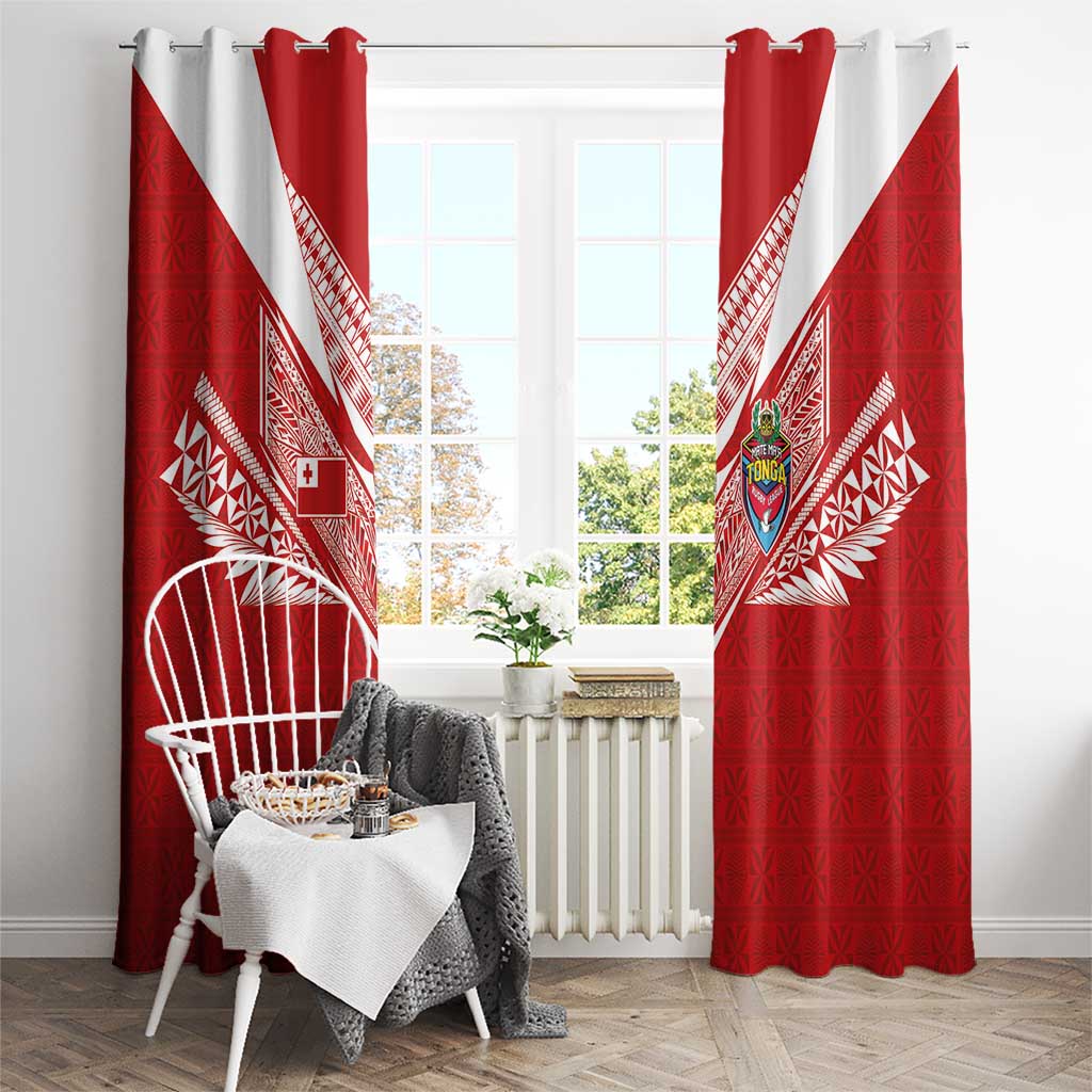Tonga Rugby Window Curtain Ngatu Motifs and Pacific Patterns