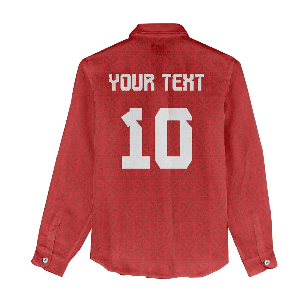 Custom Tonga Rugby Women Casual Shirt Ngatu Motifs and Pacific Patterns